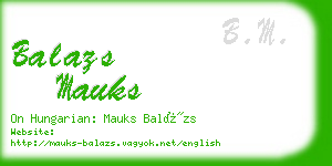 balazs mauks business card